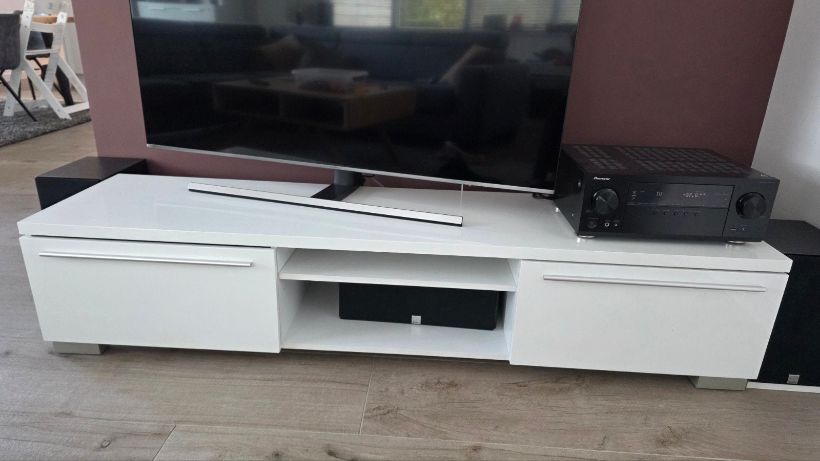 TV meubel wit 180x45, Ophalen, 25 tot 50 cm, Minder dan 100 cm