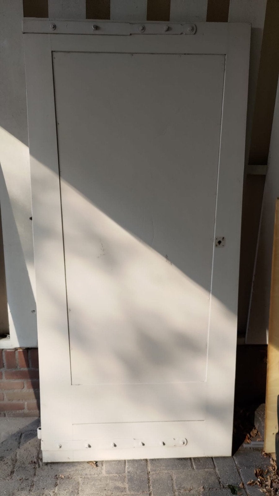 Zware houten schuurdeur H193,5 x B91, Ophalen, Gebruikt, 80 tot 100 cm, Minder dan 200 cm