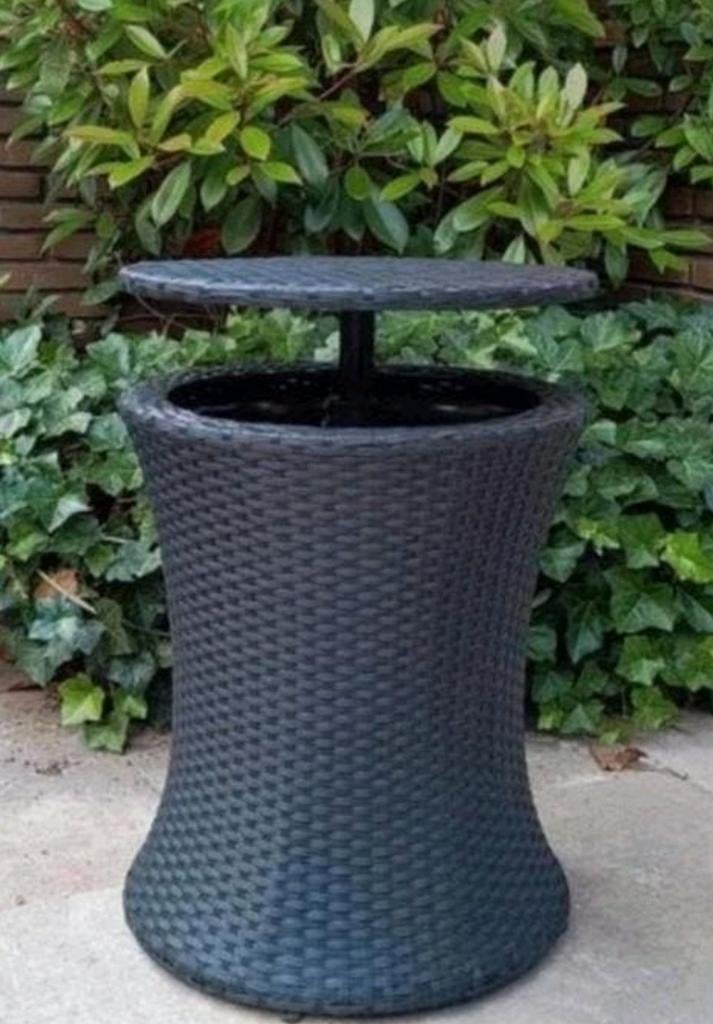 Koeltafel/Coolbar/tuintafel/ Wickerlook, UV- bestendig., Ophalen of Verzenden, Zo goed als nieuw