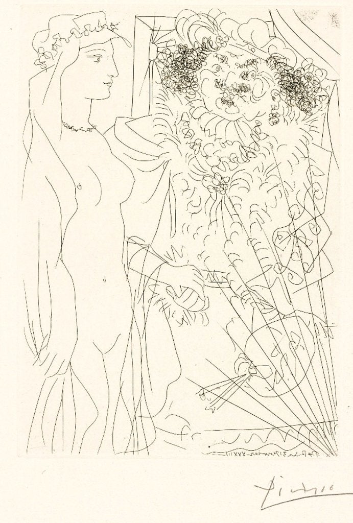 Picasso (1881) Lithografie " Suite Vollard Nr XXXVI " SPADEM, Antiek en Kunst, Kunst | Litho's en Zeefdrukken, Personages en Fantasiefiguren