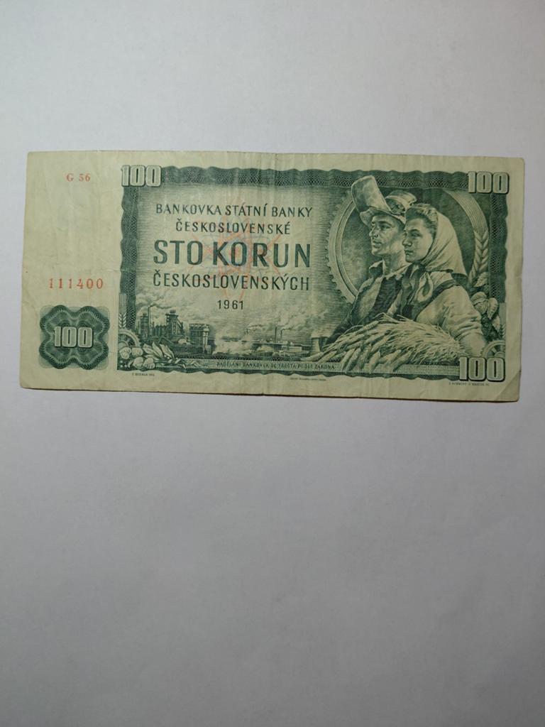Tsjechieslowakije 100 korun 1961, Ophalen of Verzenden, Overige landen