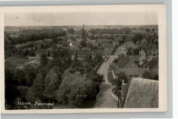 Asperen Panorama met Molen st 1947, Verzenden, 1940 tot 1960, Gelopen, Gelderland