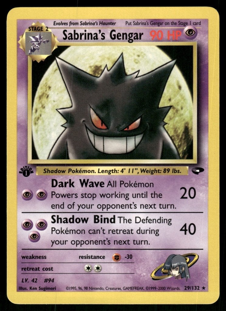 Sabrina's Gengar 29/132 - Gym Challenge (1st editin), Hobby en Vrije tijd, Verzamelkaartspellen | Pokémon, Verzenden, Gebruikt