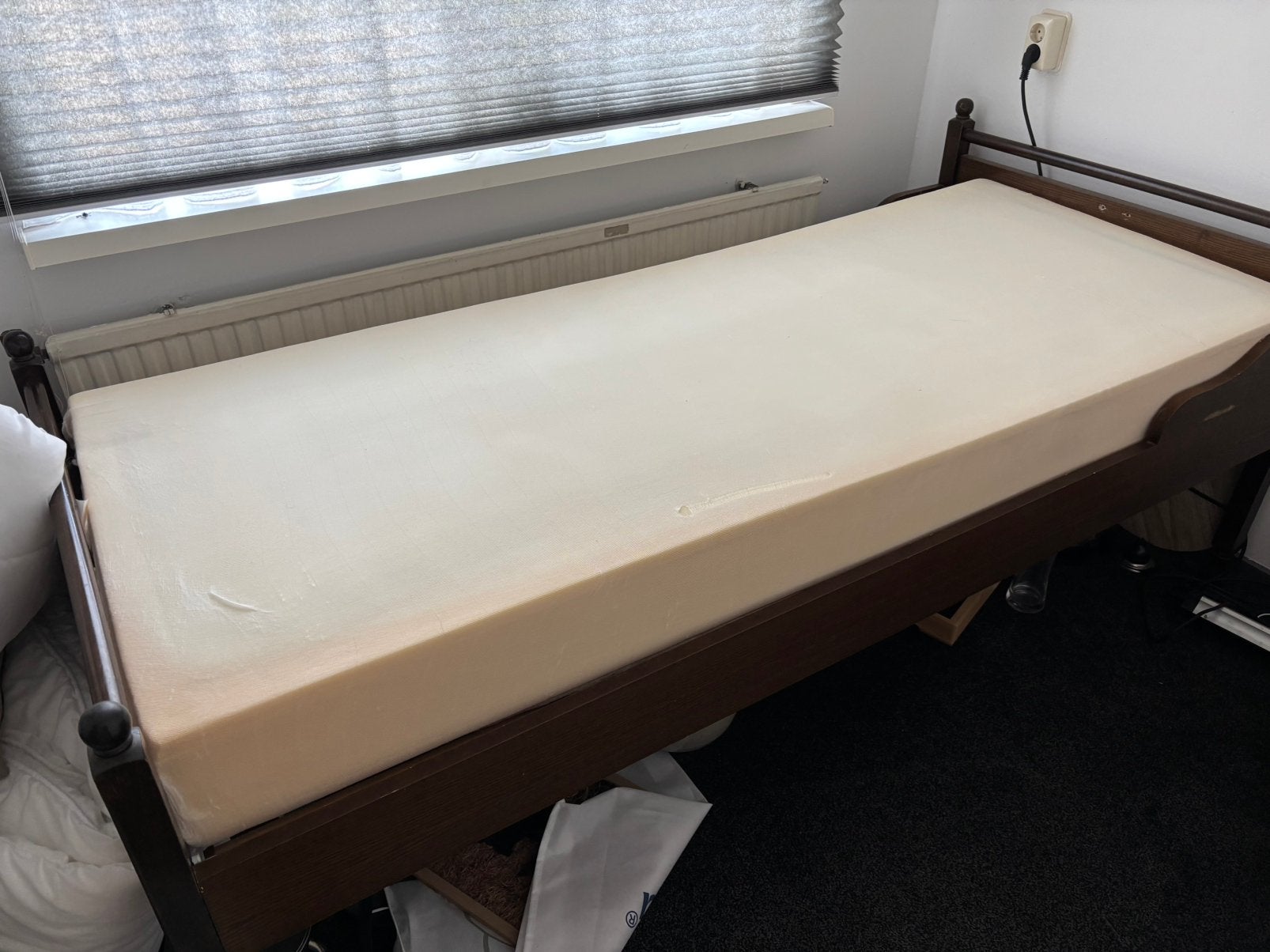 1 persoonbed zonder matras, Huis en Inrichting, Slaapkamer | Bedden, Ophalen, Gebruikt, 90 cm, Eenpersoons