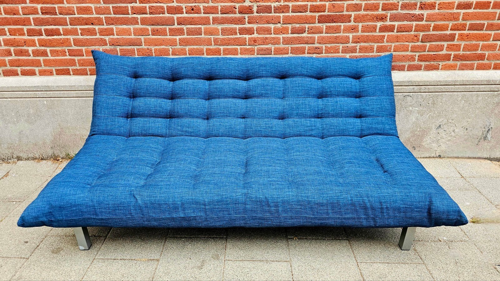 Prachtige blauwe Ikea bank , slaapbank, Ophalen of Verzenden, Zo goed als nieuw, 2-persoons