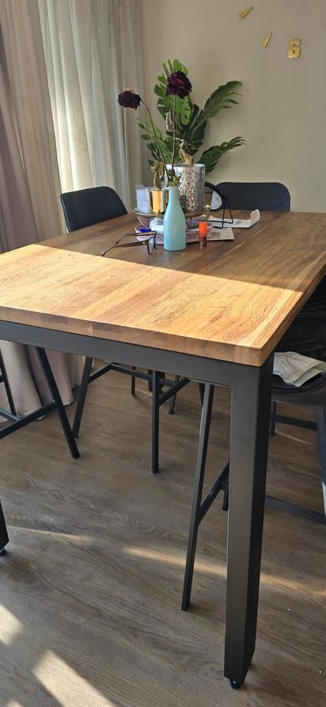Mango houten tafel, 100 tot 150 cm, Zo goed als nieuw, Vijf personen of meer, Industieel