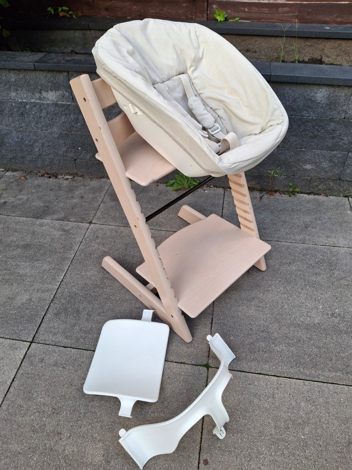 Stokke Tripp Trapp stoel, met newbornset + babyset, Ophalen, Gebruikt, Meegroeistoel, Stoelverkleiner