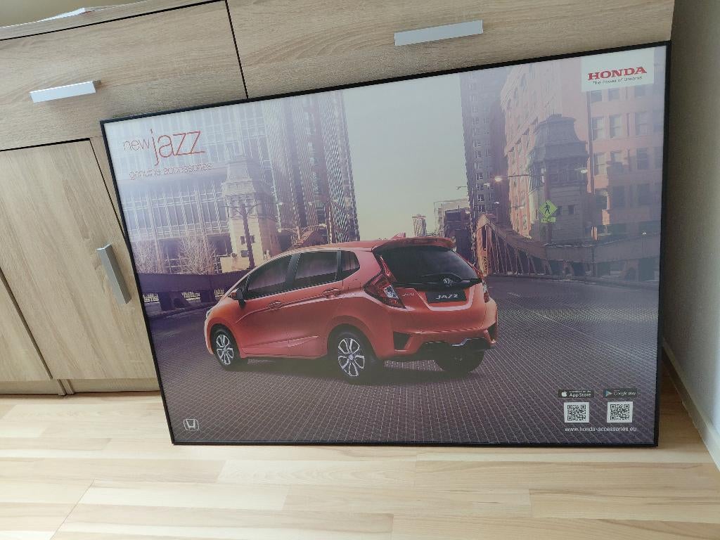 Honda display poster, Verzamelen, Posters, Zo goed als nieuw, Reclame, Deurposter of groter, Rechthoekig Liggend, Met lijst, Ophalen