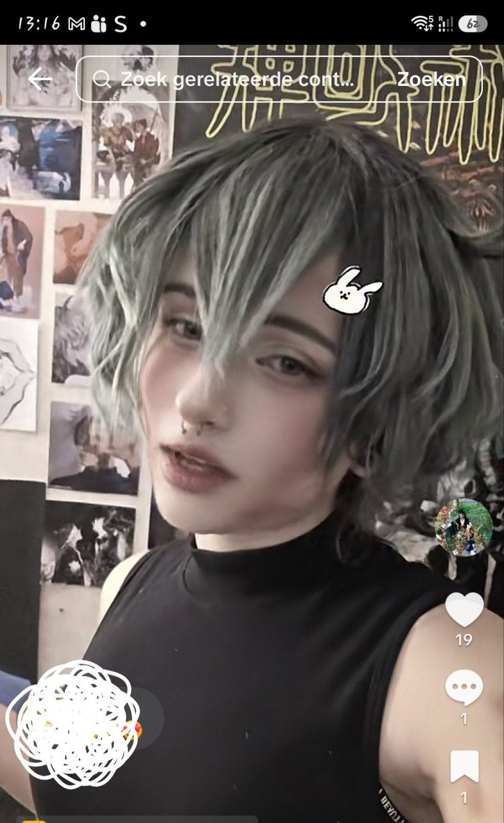 Maki zenin wig, Kleding | Dames, Ophalen of Verzenden, Zo goed als nieuw, Carnaval