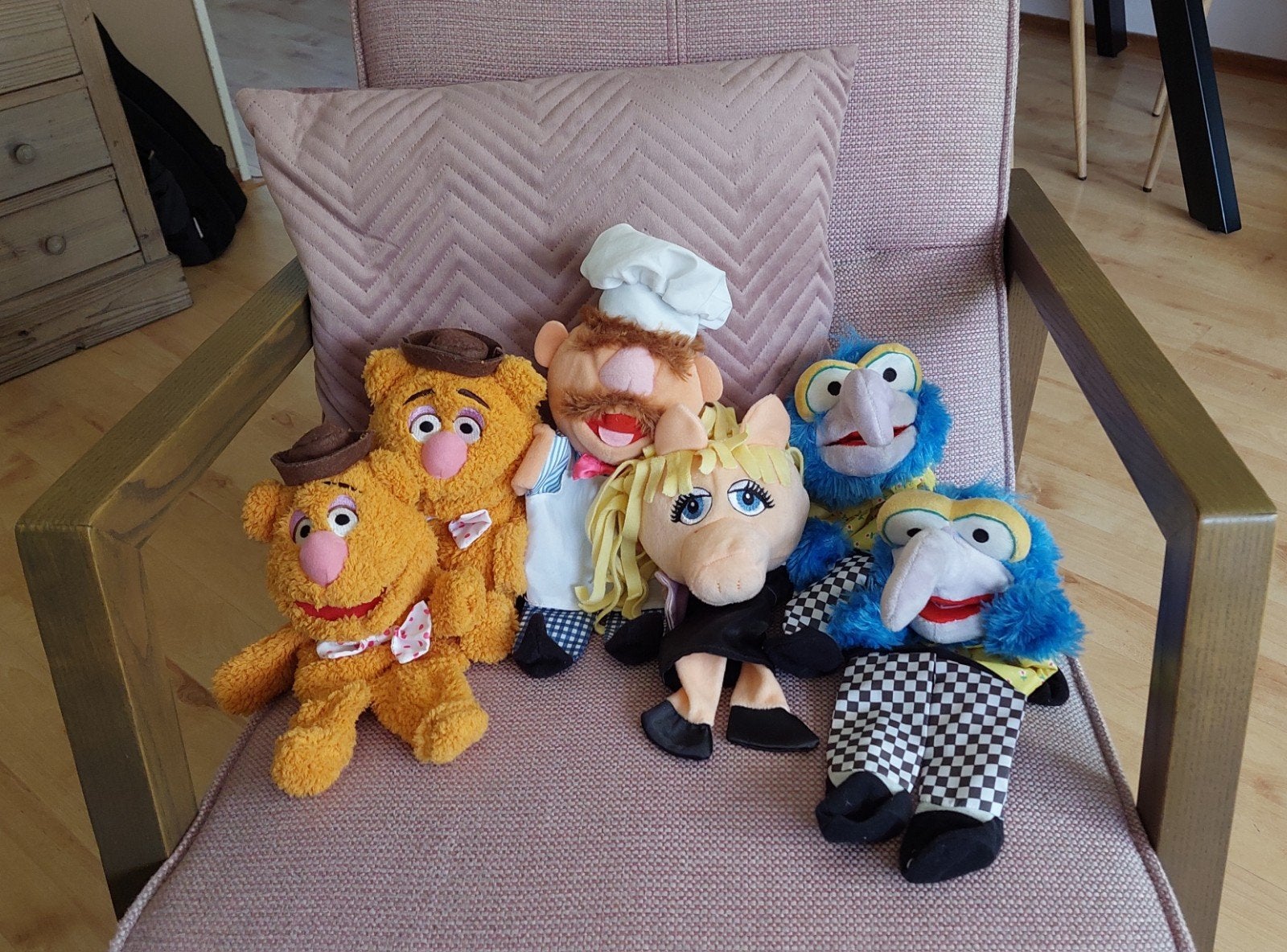 Muppets handpop: Fozzie Beer, Chef, Miss Piggy, Gonzo, Kinderen en Baby's, Speelgoed | Knuffels en Pluche, Overige merken, Overige karakters