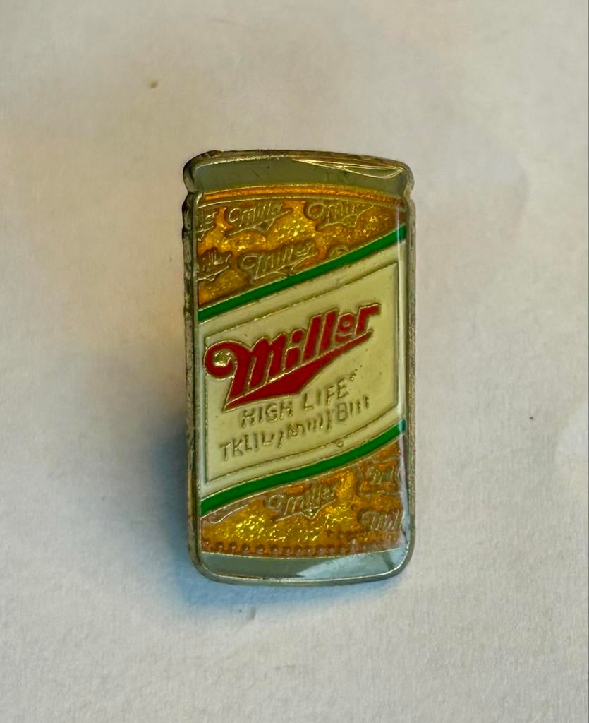 Vintage Miller High Life Bierblikje Speldje Pin, Ophalen of Verzenden, Zo goed als nieuw, Merk, Speldje of Pin