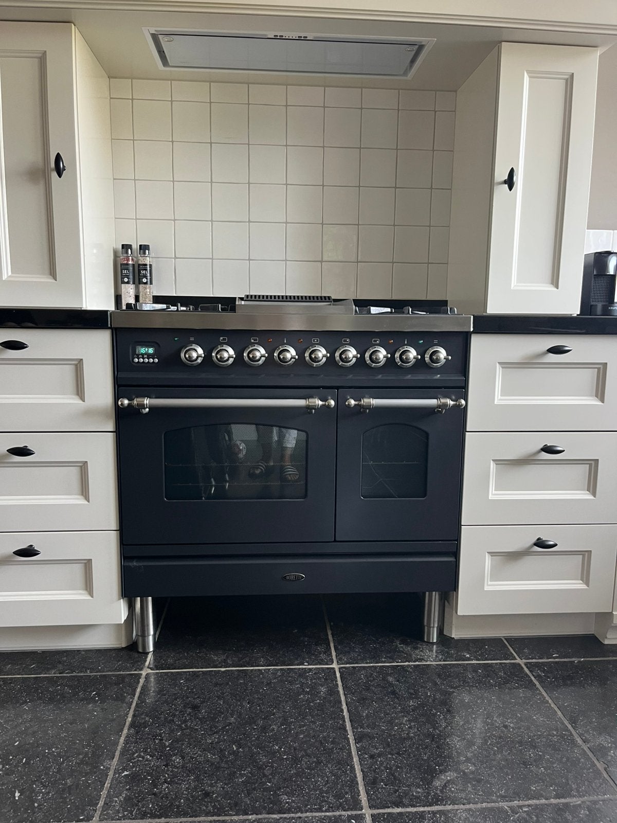 Boretti fornuis 90 cm met dubbele oven, Ophalen, Gebruikt, 60 cm of meer, Gas