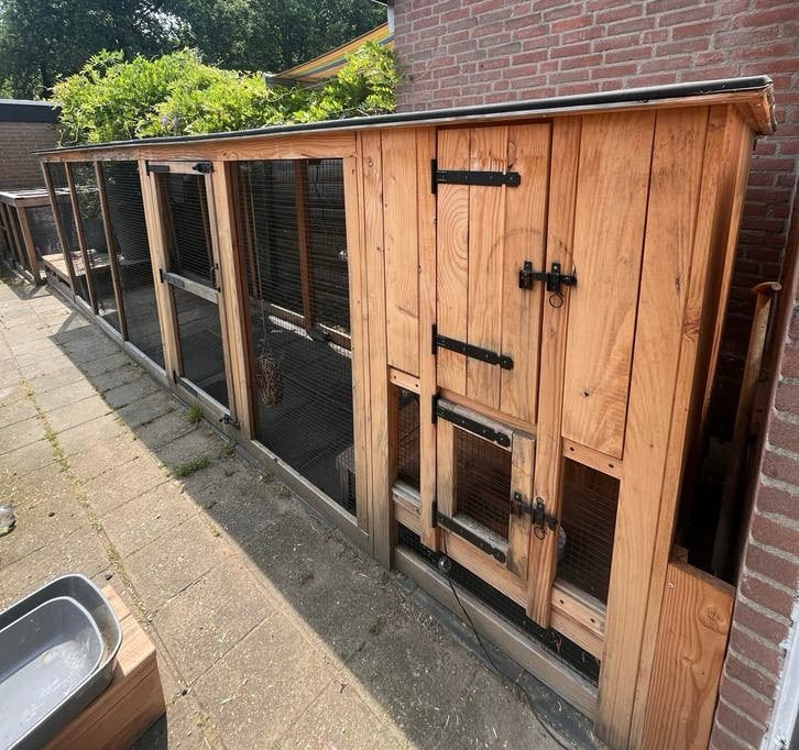 Uniek konijnenverblijf van Douglas hout – of kippenhok, Dieren en Toebehoren, Ophalen, 90 cm of meer, Konijn, Hok
