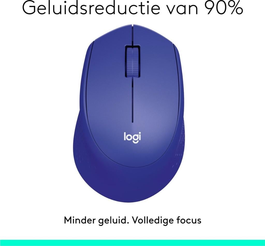 Logitech M330 Silent Plus - Draadloze Muis - Blauw, Rechtshandig, Logitech G, Info@currentcomponents.nl, Nieuw