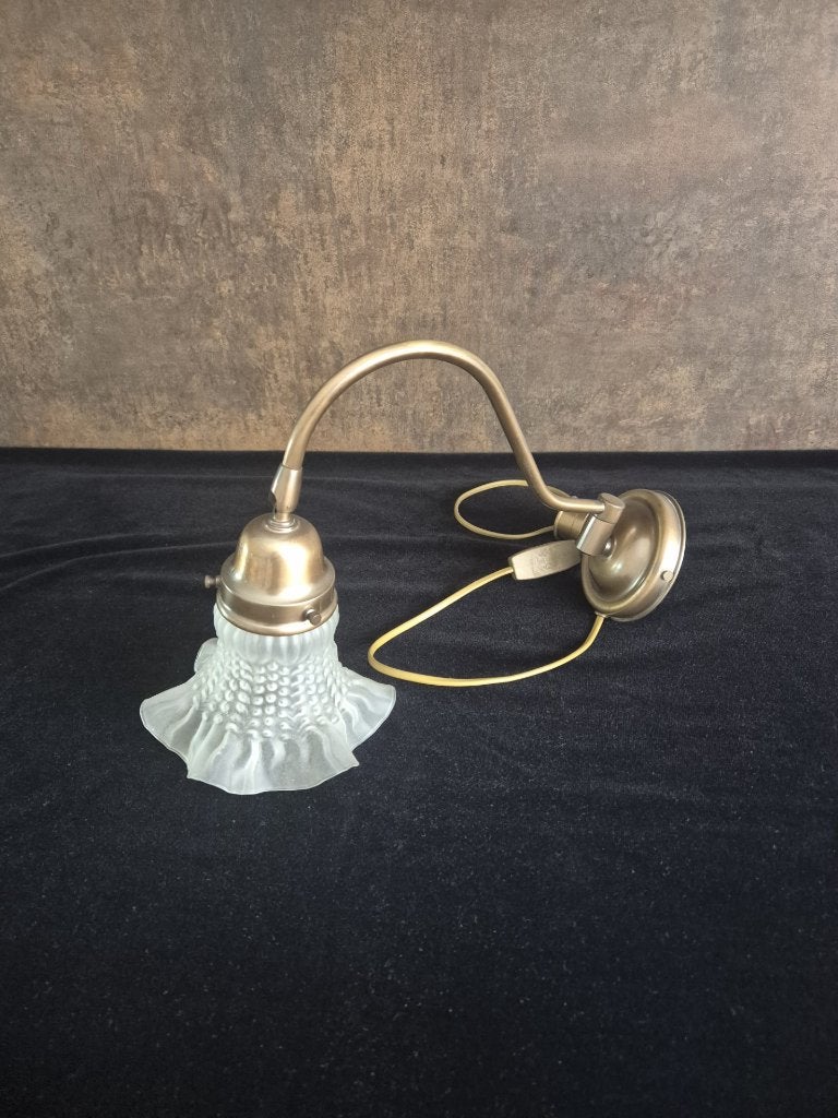 Vintage - Wandlamp - Booglamp - Herda - Kelkglas - (5*), Gebruikt, E14 (klein), Meerkleurig, Ophalen of Verzenden