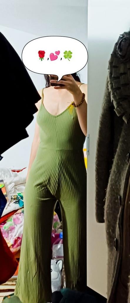 Groene geribbelde jumpsuit - perfecte staat, Ophalen of Verzenden