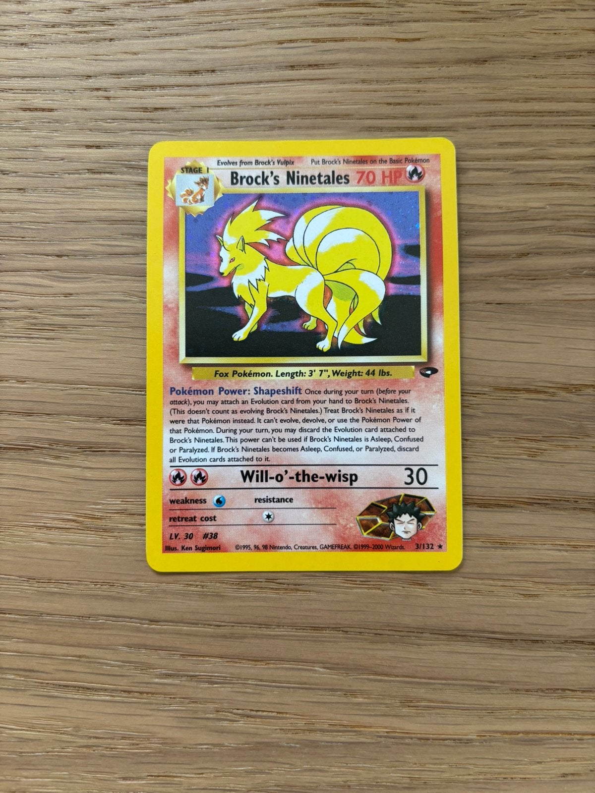 Brock’s Ninetales, Ophalen of Verzenden, Zo goed als nieuw, Losse kaart, Foil