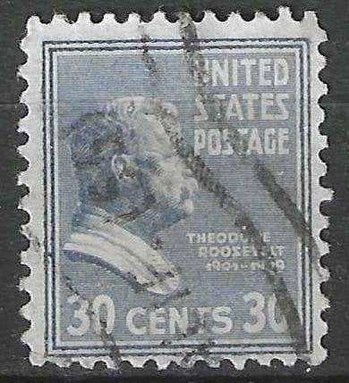 USA 1938 - Yvert 395a - Theodore Roosevelt (ST), Verzenden, Gestempeld, Noord-Amerika