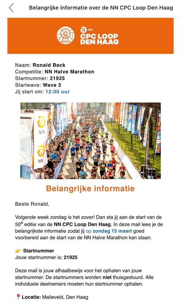 Cpc halve marathon, Tickets en Kaartjes, Sport | Overige, Eén persoon, Maart