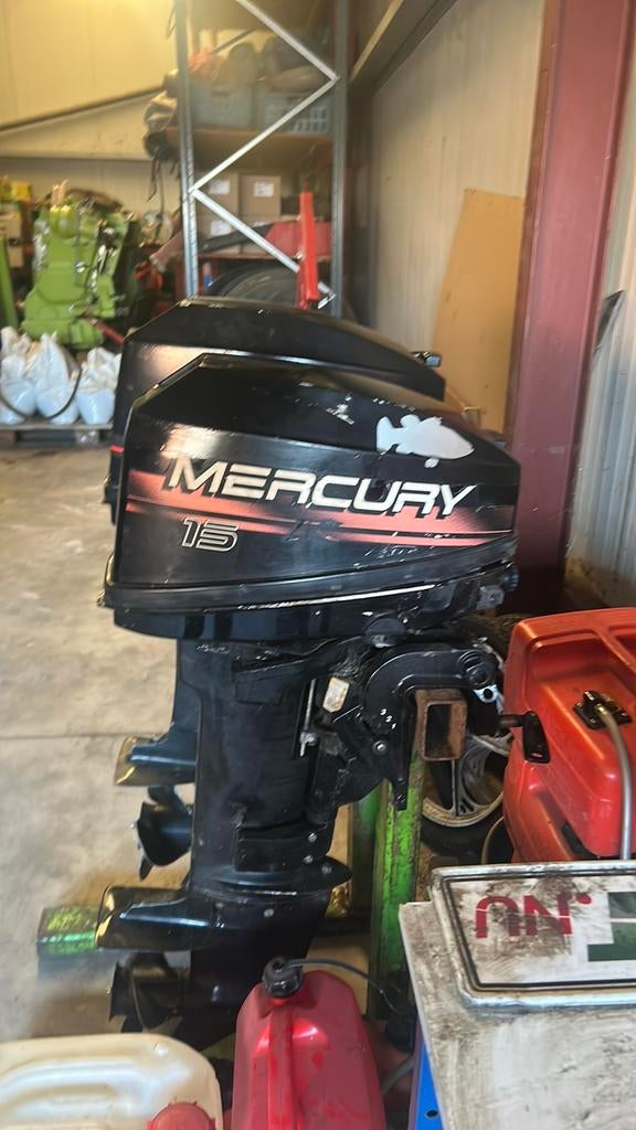 Mercury 15pk, Watersport en Boten, Buiten- en Binnenboordmotoren, Ophalen, 10 tot 30 pk, Zo goed als nieuw, Buitenboordmotor