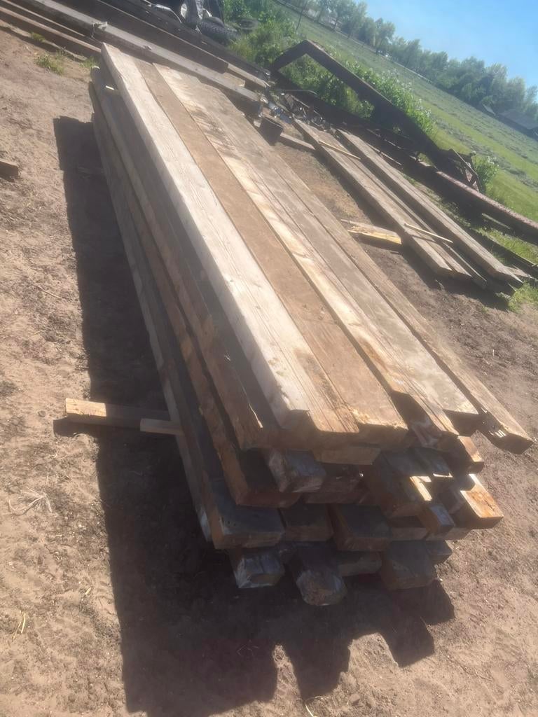 Houten balken gordingen gebruikt, Doe-het-zelf en Verbouw, Hout en Planken, Ophalen of Verzenden, Zo goed als nieuw, Balk, Vuren