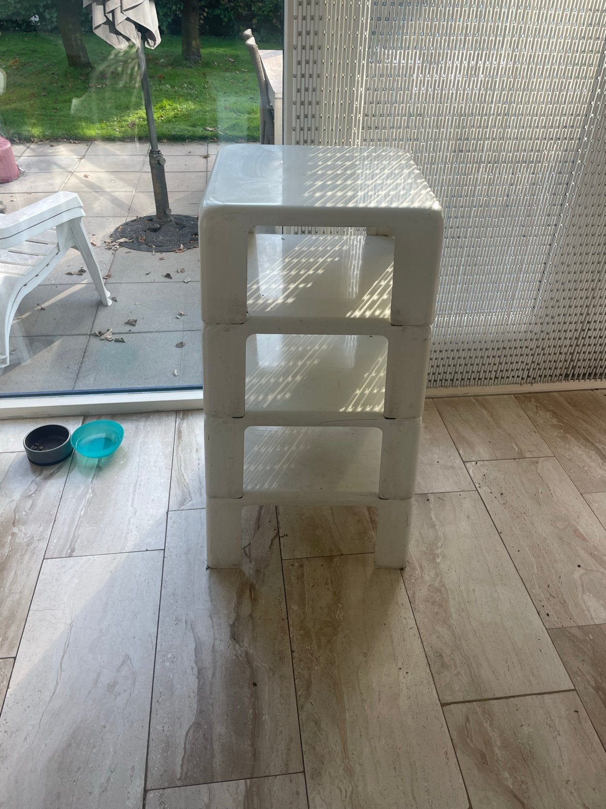 Vintage Mario Bellini Fiberlite Mod. 4 stapelbare tafeltjes, Ophalen, Gebruikt