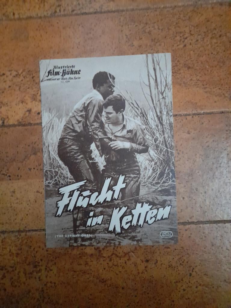 The defiant ones Filmprogramma Tony Curtis Sidney Poitier, Ophalen of Verzenden, Zo goed als nieuw, Foto of Kaart