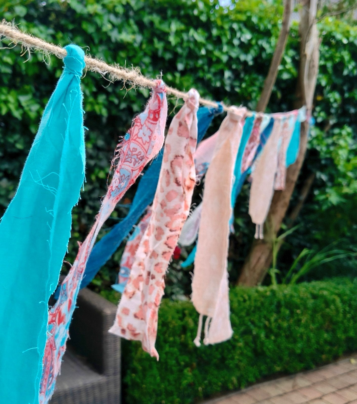 Bohemian Slinger - Zalm & Turquoise - 6 mtr, Ophalen of Verzenden, Nieuw, Versiering, Overige