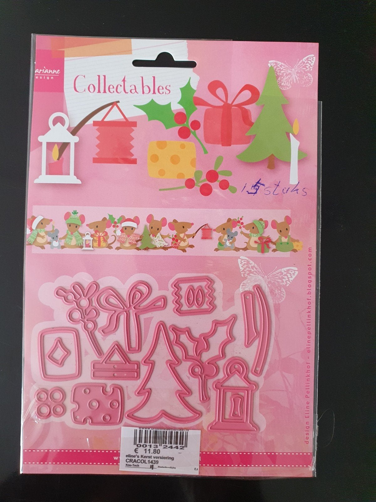 Marianne Design Collectables col1439 kerstversiering, Hobby en Vrije tijd, Ophalen of Verzenden, Zo goed als nieuw, Kerst, Pons of Mal