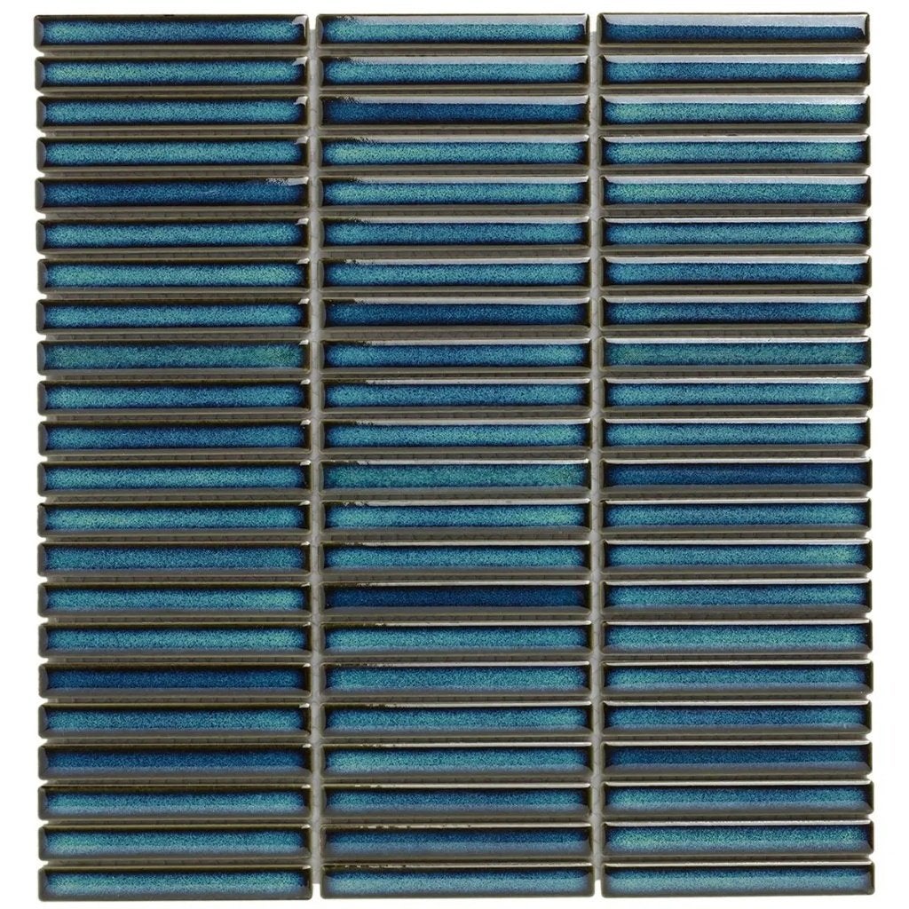 Sevilla mini vinger mozaïek tegels 28x31 azuurblauw, Overige materialen, Wandtegels, Nieuw, Minder dan 20 cm