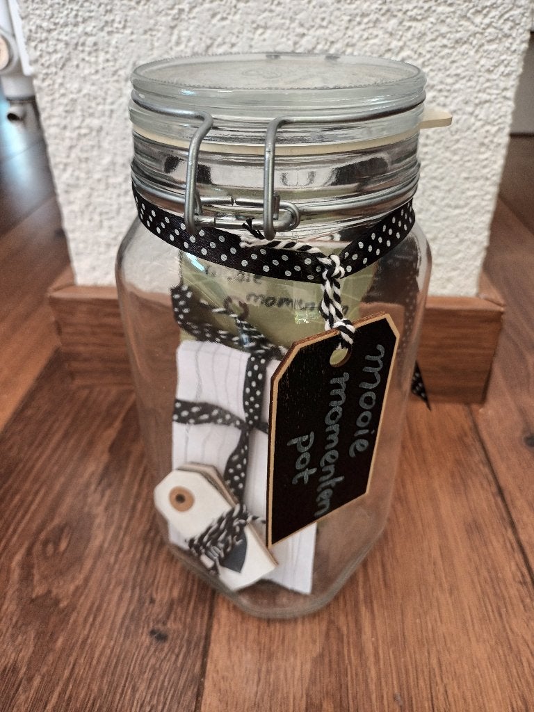 Nieuw nieuwe mooie momenten pot weckpot weck cadeau geluk, Huis en Inrichting, Keuken | Potten en Pannen, Met deksel, Pot, Bus of Blik