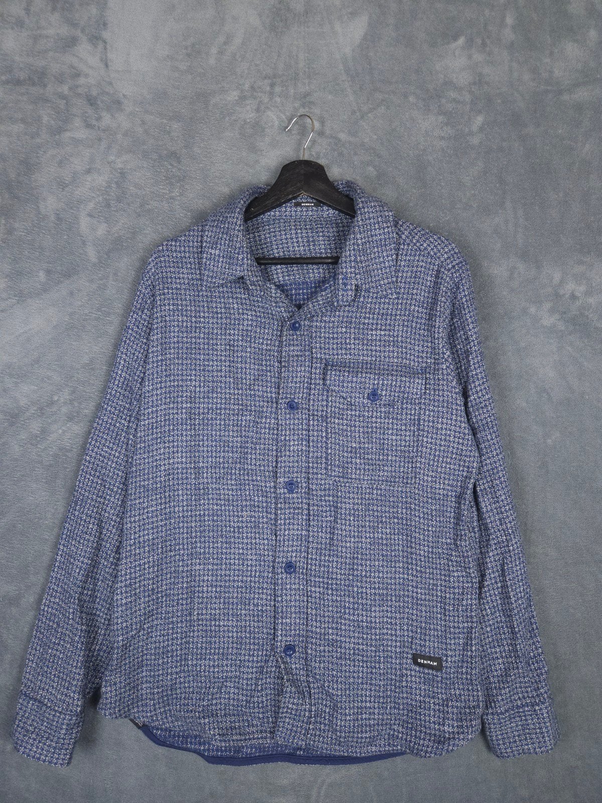Denham Overshirt Overhemd M Flannel Blauw Katoen Heren Kledi, Blauw, ., Zo goed als nieuw, .