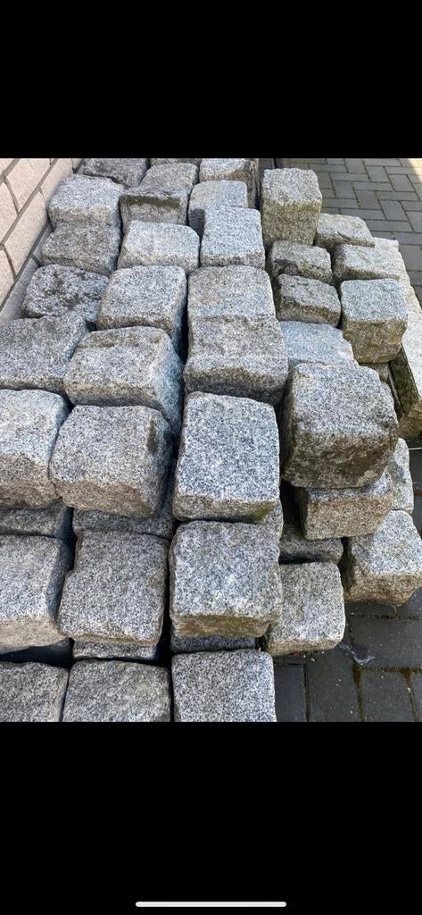Granitpflaster Granietbestrating Kinderkopjes, Tuin en Terras, Grind, Keien en Split, Ophalen, Zo goed als nieuw