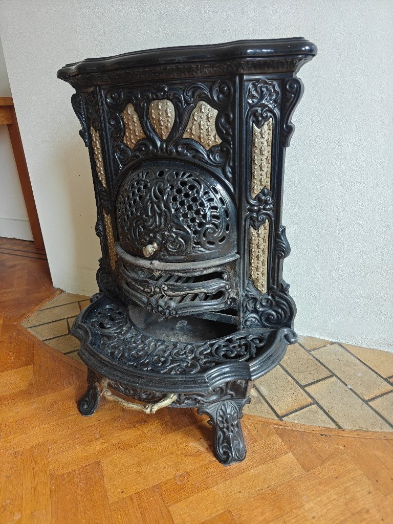 Prachtig Godin antiek kacheltje, werkend. Bijna gratis., Ophalen, Gebruikt, Overige soorten, Vrijstaand