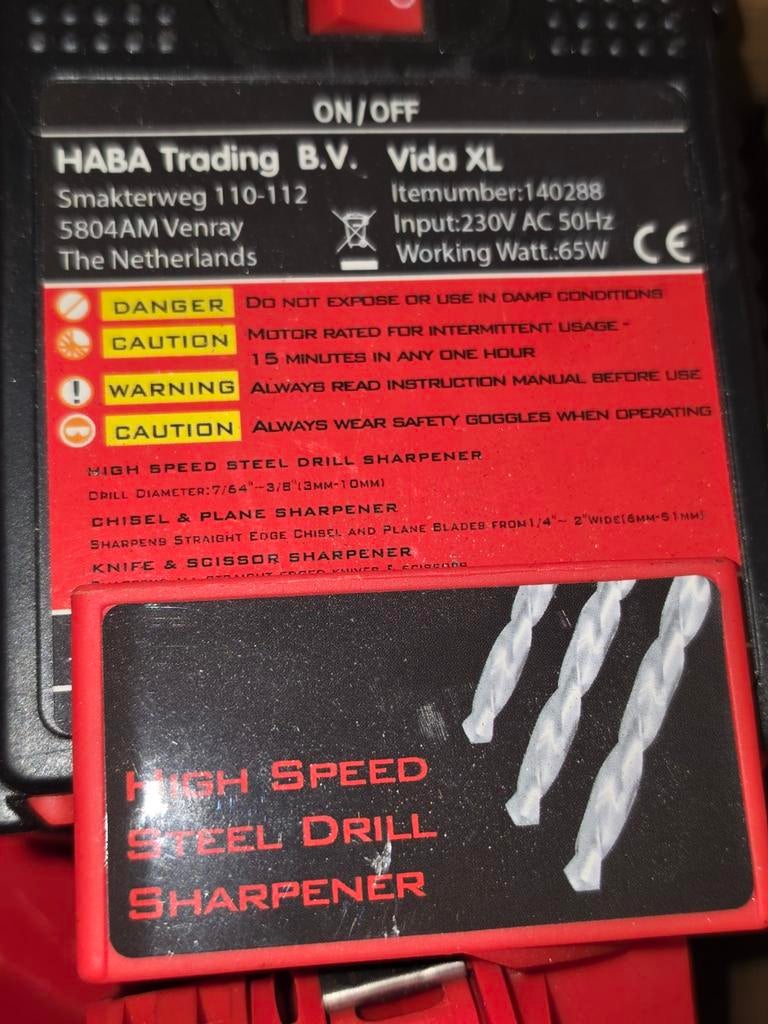 Vida XL HSS Boorslijper, Messen- en Scharenslijper, Ophalen of Verzenden, Nieuw