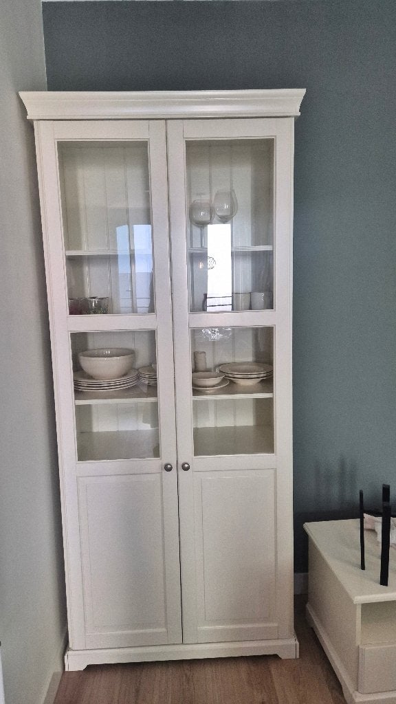 Ikea Liatorp witte buffetkast en tv meubel, Ophalen, Gebruikt, Glas, 150 tot 200 cm