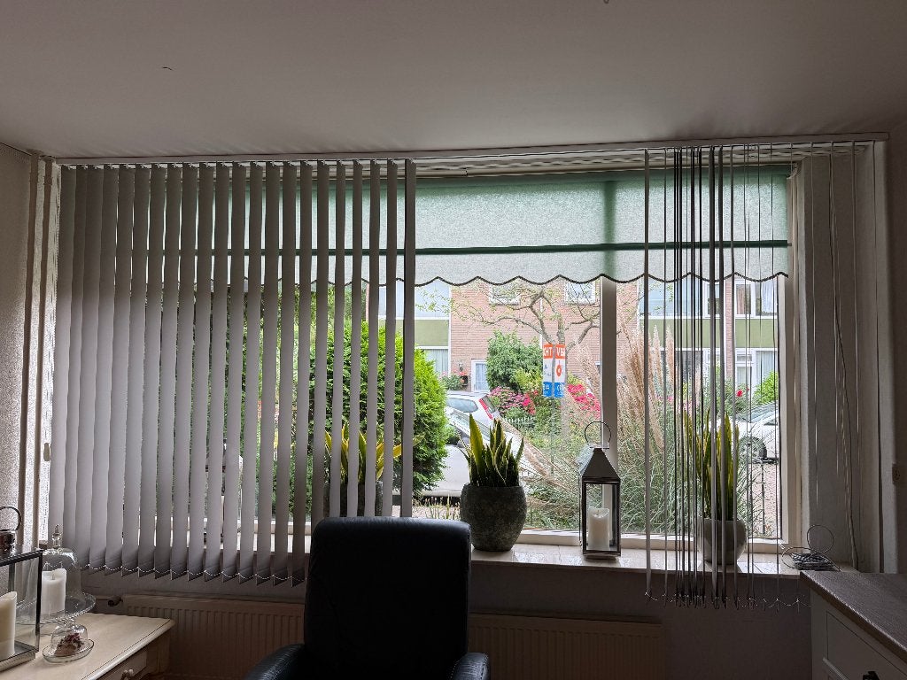 Raambekleding - Verticale lamellen, Ophalen, Overige materialen, Bruin, 190 cm