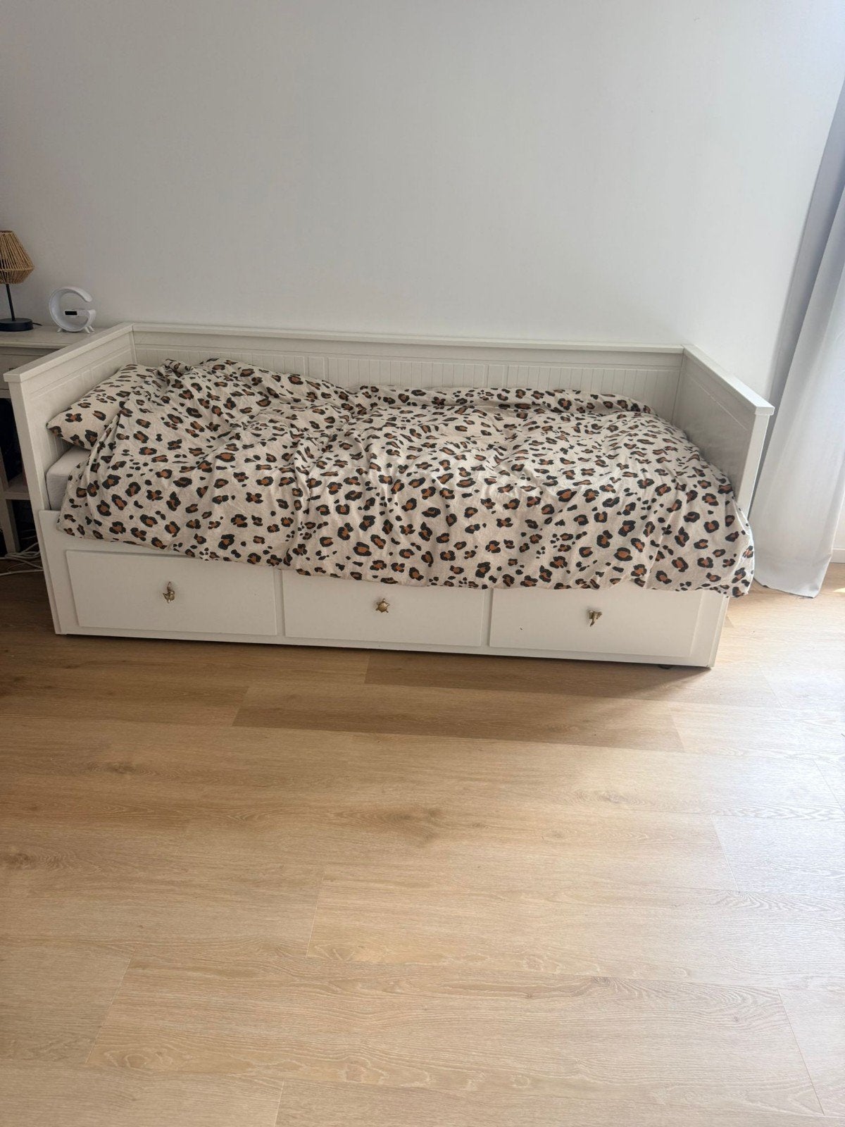 Ikea Hemnes Bedbank met 3 lades - Wit, Ophalen, Gebruikt, Wit, Tweepersoons