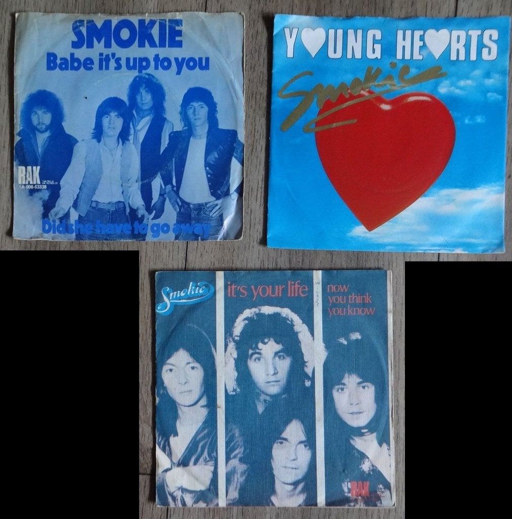 3x Singletjes 45 toeren van SMOKIE     (18), Gebruikt, 7 inch, Ophalen of Verzenden, Pop