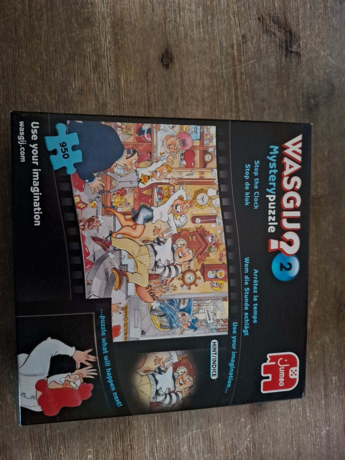 Wasgij Mystery Puzzel 2: Stop de Klok (950 stukjes), Ophalen of Verzenden, 500 t/m 1500 stukjes, Gebruikt, Legpuzzel