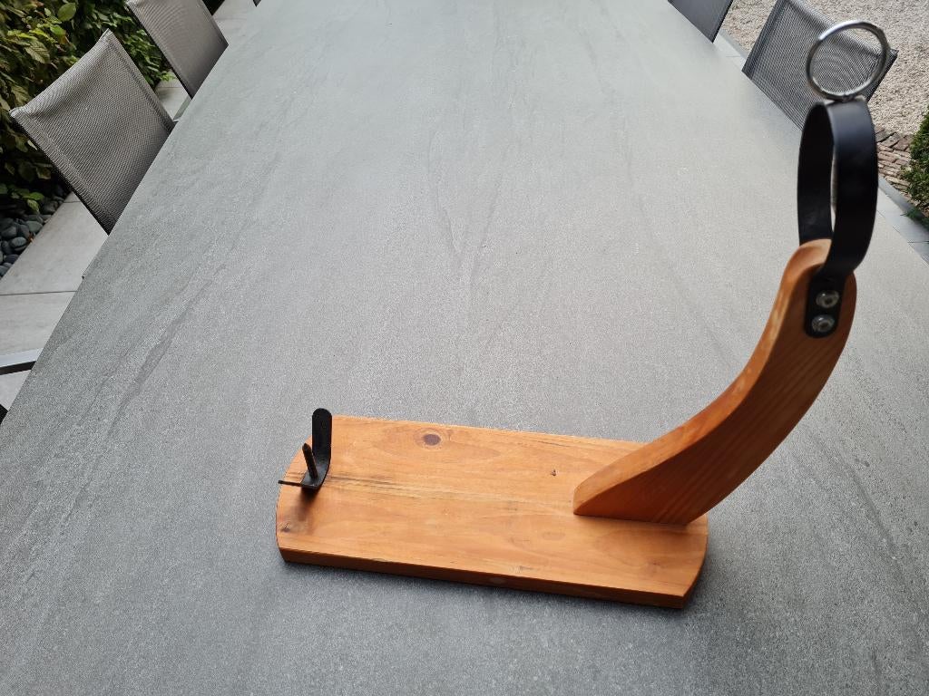 hespenhouder, hamhouder met bijhorend mes, Huis en Inrichting, Ophalen of Verzenden, Rvs