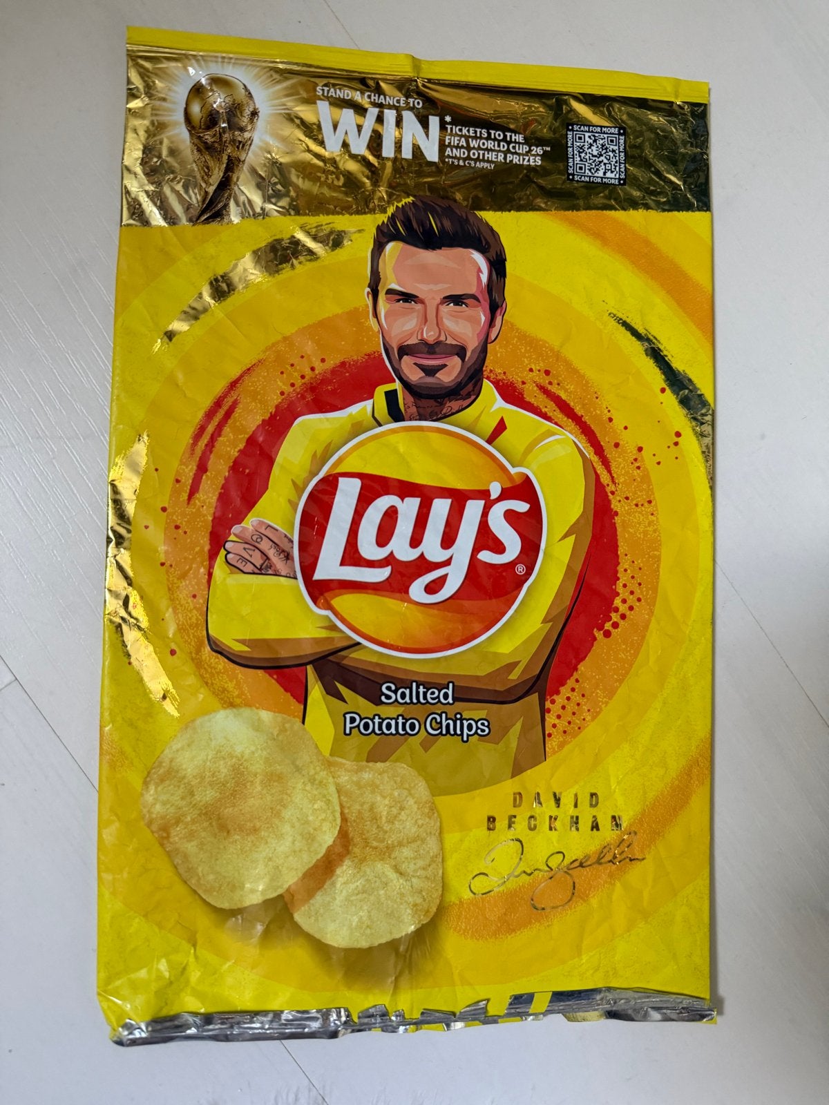 Chipszak David beckham voetbal, Verzamelen, Ophalen of Verzenden, Gebruikt, Buitenlandse clubs, Overige typen