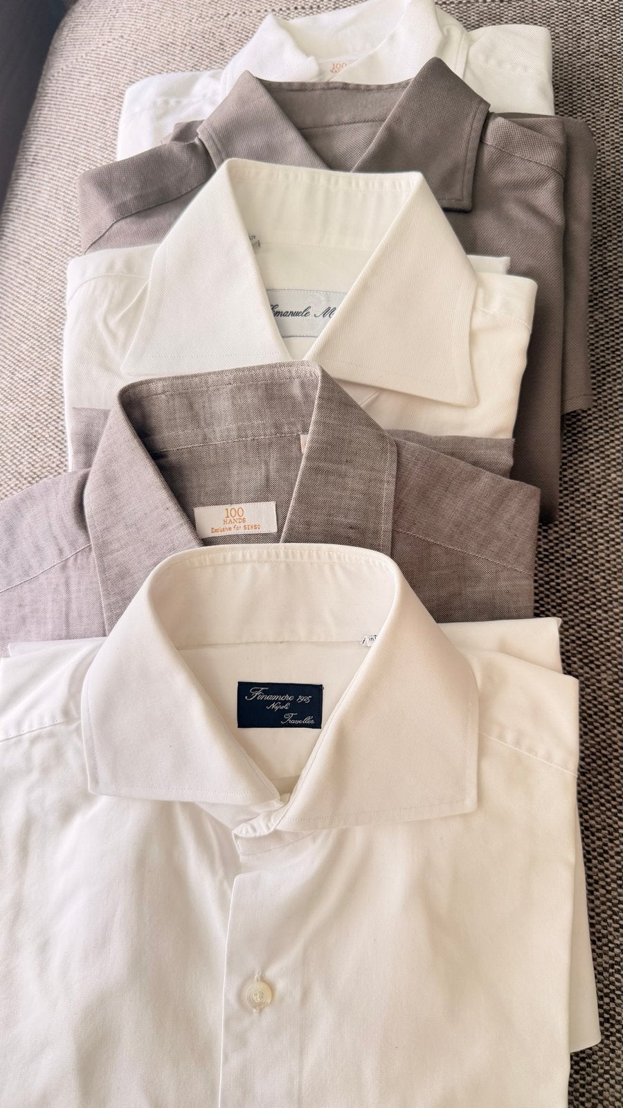 5x Ultra-Luxe Sartoriale -Emanuele Maffeis,Finamore 100Hands, Kleding | Heren, Ophalen of Verzenden, Nieuw, Wit, Halswijdte 39/40 (M)
