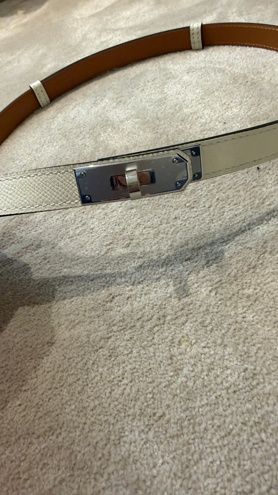 Hermes kelly belt riem with beige nieuw met bon, Verzenden, Nieuw