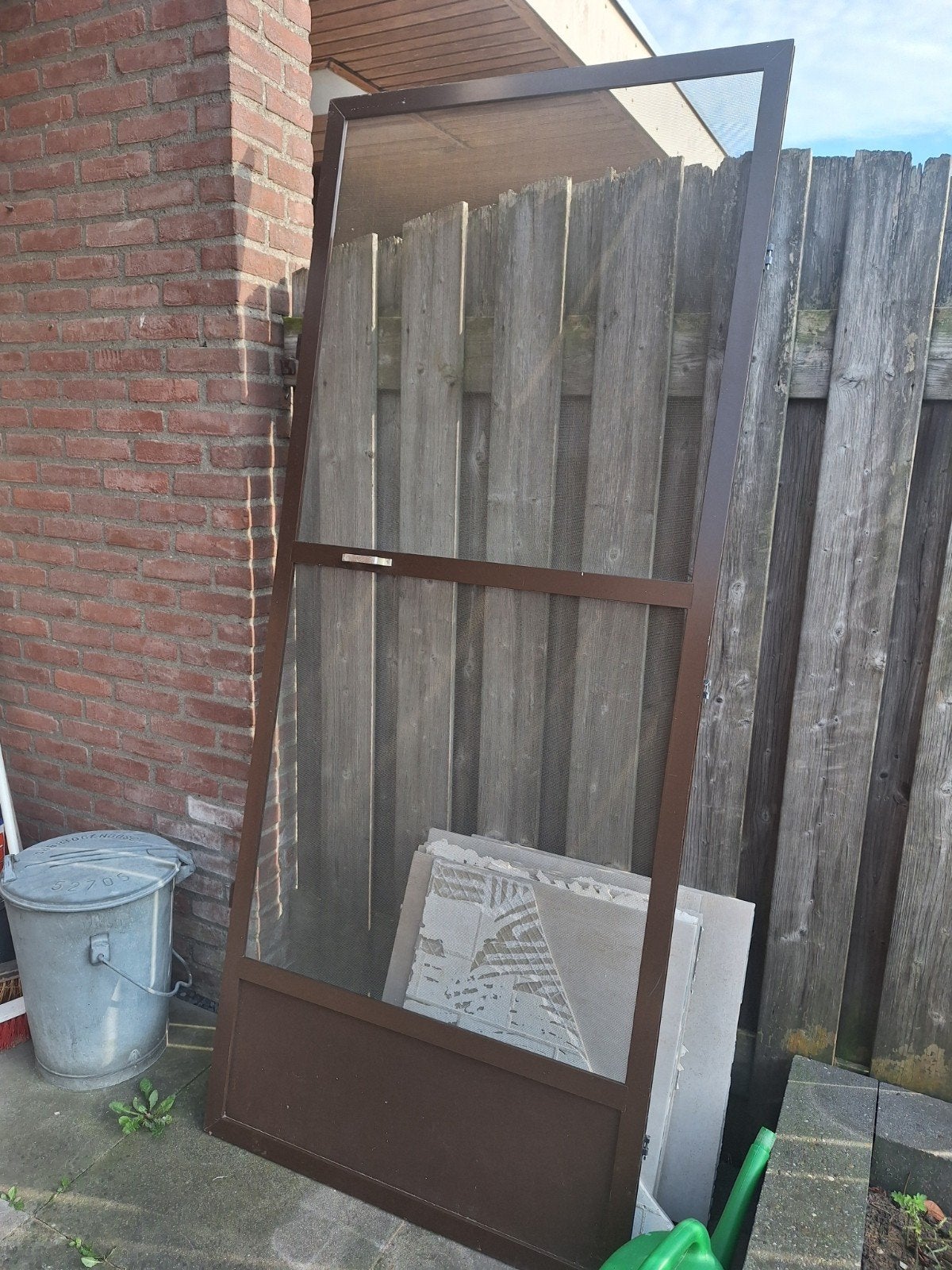 Hordeur 88 x 209,5 cm inclusief hang- en sluitwerk, Ophalen, Gebruikt, 80 tot 100 cm, Hordeur