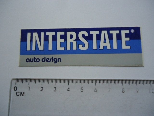 sticker oud Interstate auto design tuning bmw mercedes retro, Verzamelen, Verzenden, Zo goed als nieuw, Auto of Motor
