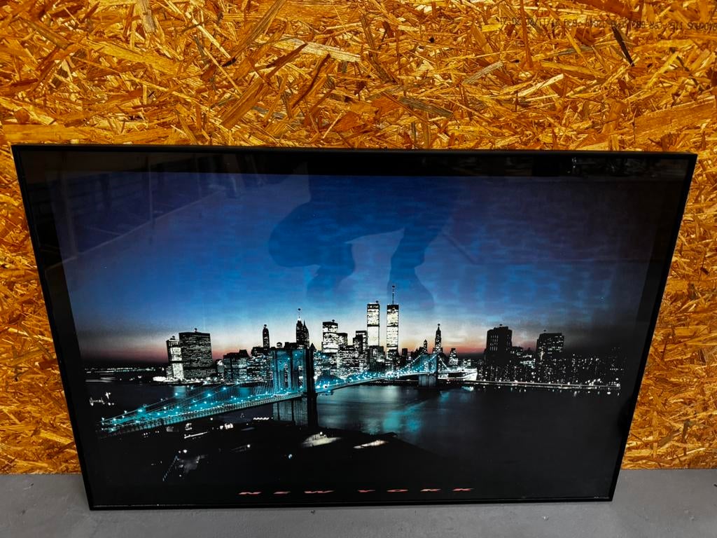 Verlicht Schilderij NewYork Twin Towers&Brooklyn - ReK4, Ophalen of Verzenden, Zo goed als nieuw, X, Foto of Poster