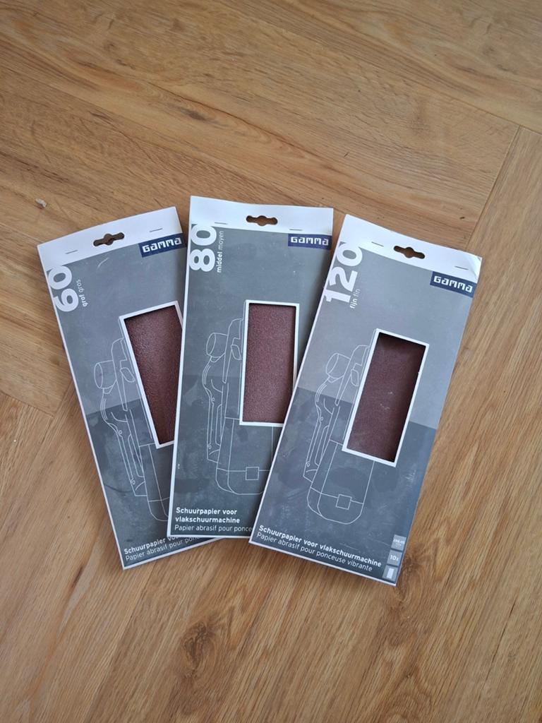 3x Schuurpapier voor vlakschuurmachine - Gamma (nieuw), Ophalen of Verzenden, Nieuw