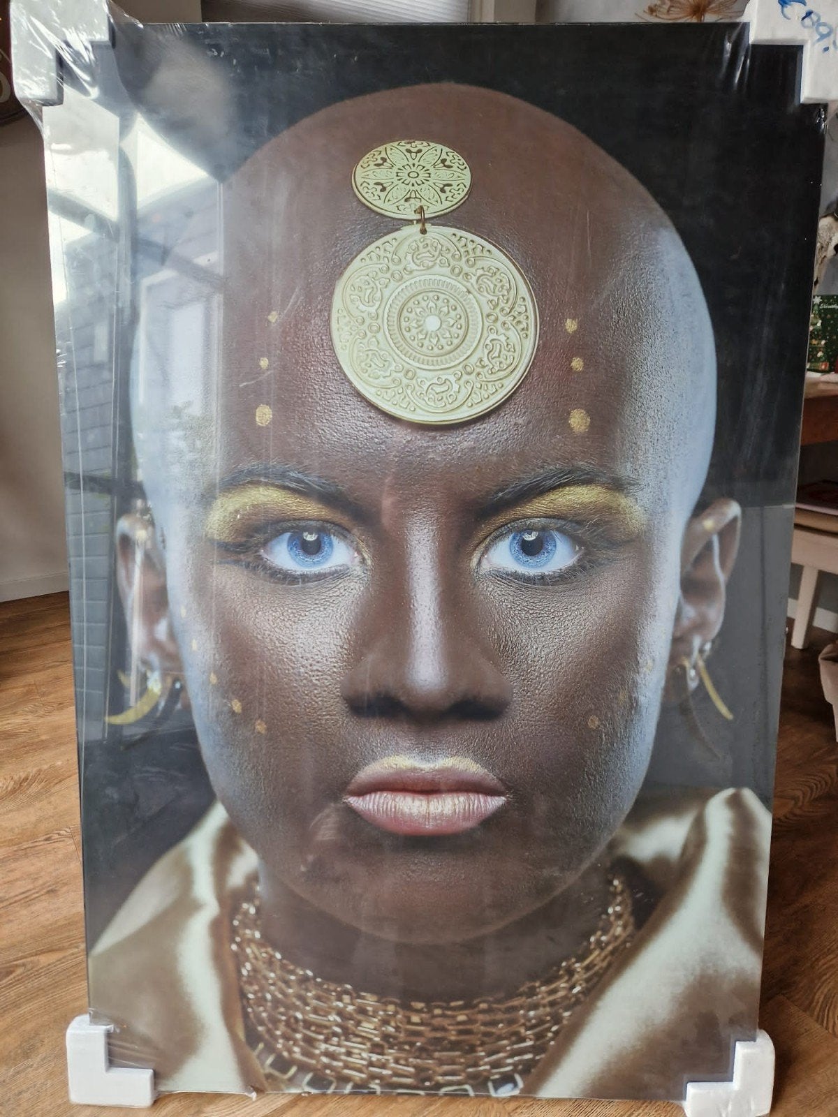 Modern portret op plexiglas - 120x80cm, Ophalen of Verzenden, Glas, Portret