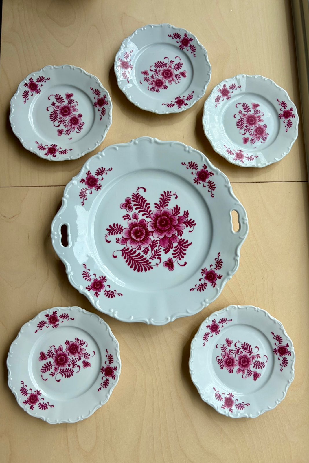 Seltmann Weiden Marie Luise - Gebakschaal + 5 schoteltjes, Ophalen of Verzenden